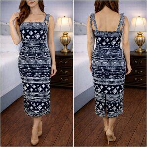 Authentic Chanel RTW 2019 Collection Navy White Midi Dress $5995